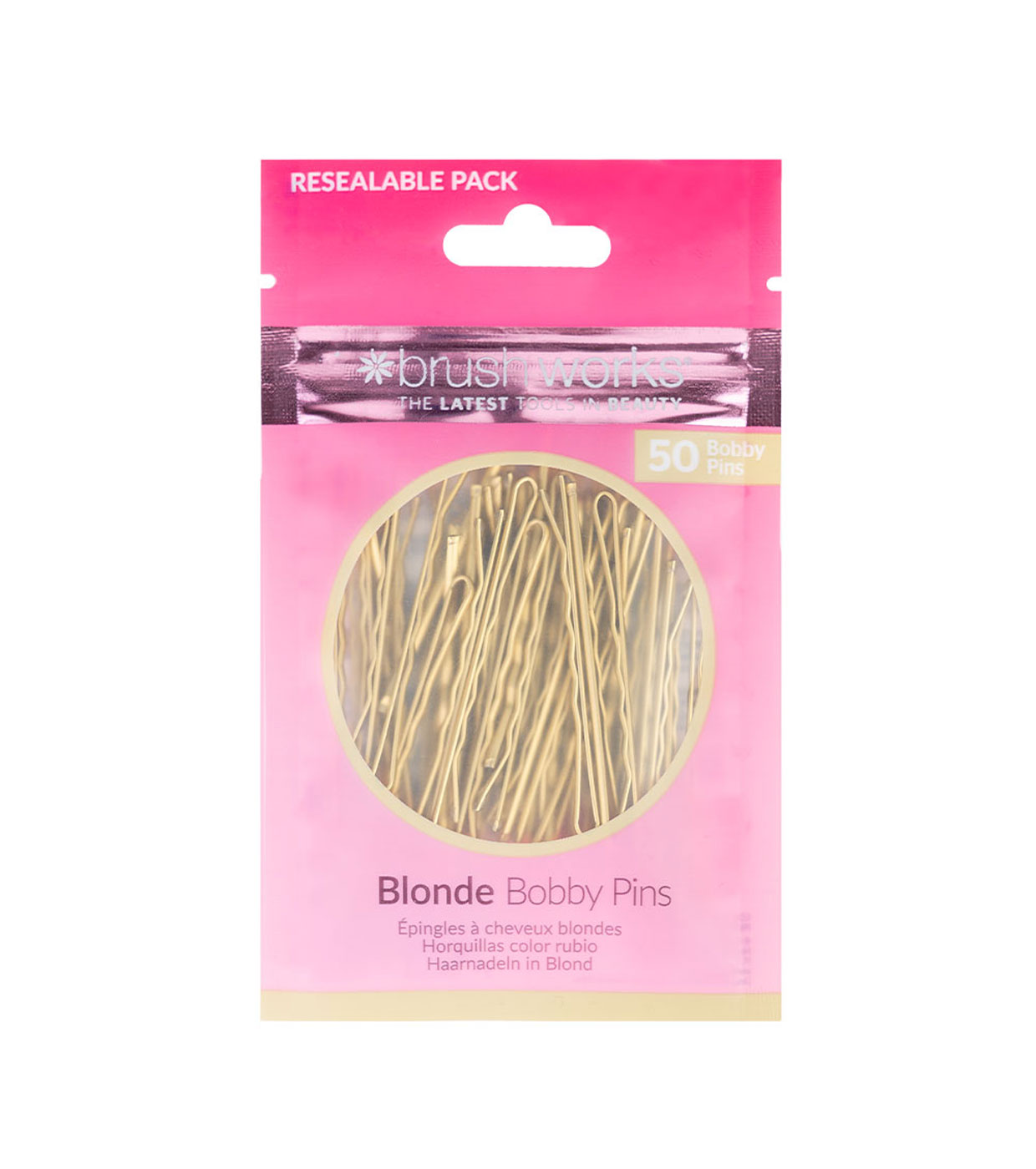 Comprar Brushworks - Set de 50 horquillas Bobby Pins - Rubio | Maquillalia