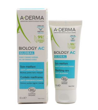 A-Derma - *Biology AC* - Crema facial matificante anti-imperfecciones Global