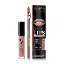 Eveline Cosmetics - Set de labios Oh! My Lips Matt Lip Kit - 08: Lovely Rose