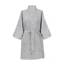 GLOV - Bata de toalla ultra absorbente Kimono Style - Gris