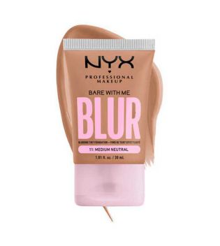 Nyx Professional Makeup - Base de maquillaje difuminadora Bare With Me Blur Skin Tint - 11: Medium Neutral
