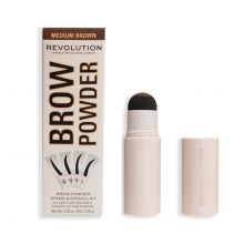 Revolution - Kit de cejas Brow Powder - Medium Brown
