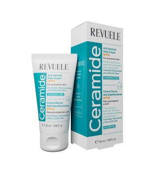Revuele - *Ceramide* - Crema hidratante facial con SPF50+ -  Piel con tendencia al acné