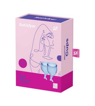 Satisfyer - Kit de copas menstruales Feel Secure (15 + 20 ml) - Azul Oscuro