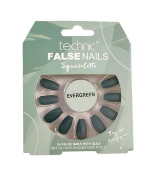 Technic Cosmetics - Uñas postizas False Nails Squareletto - Evergreen