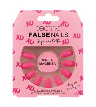 Technic Cosmetics - Uñas postizas False Nails Squareletto - Matte Magenta