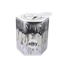 W7 - Set de coleteros scrunchies Silky Knots - Silver